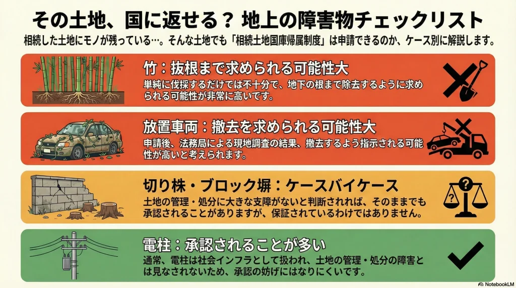 その土地、国に返せる？地上の障害物チェックリスト