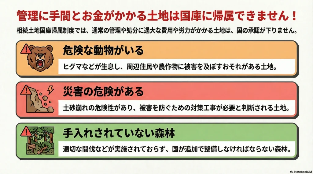 管理に手間とお金がかかる土地は国庫に帰属できません！