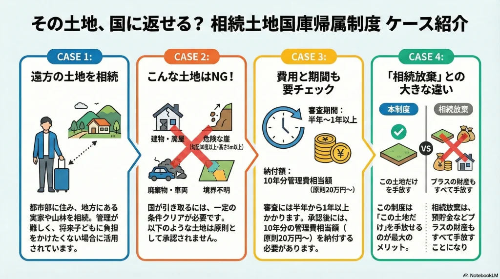 その土地、国に返せる？相続土地国庫帰属制度 ケース紹介