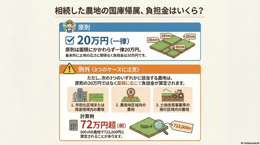相続した農地の国庫帰属、負担金はいくら？