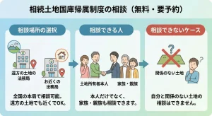 相続土地国庫帰属制度の相談は全国の法務局・地方法務局の本局でできます。