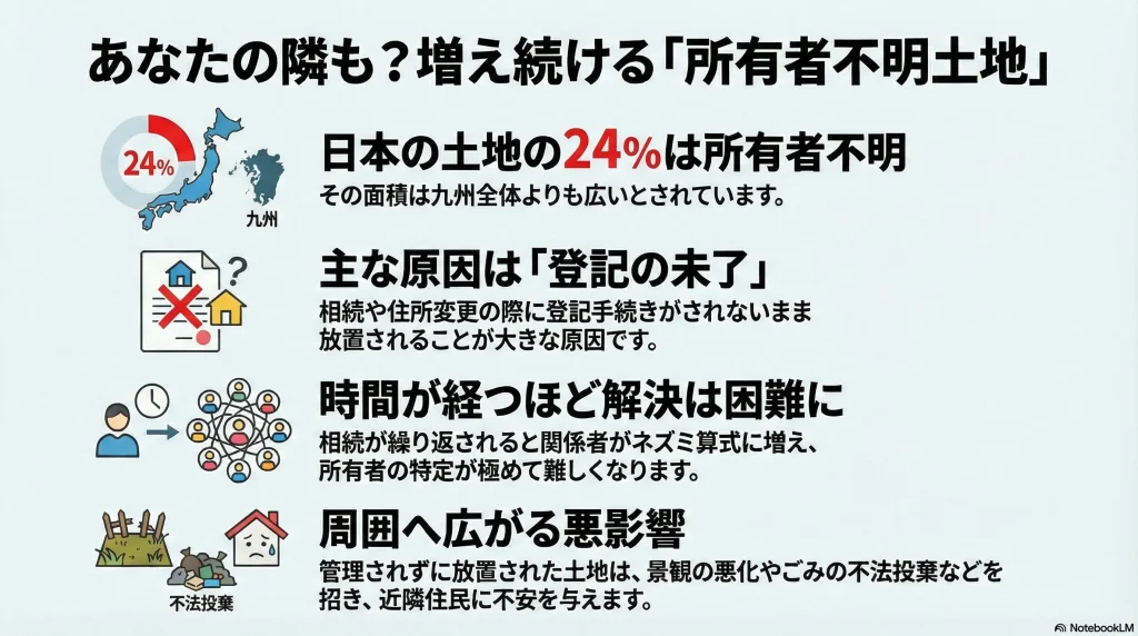 あなたの隣も？増え続ける「所有者不明土地」