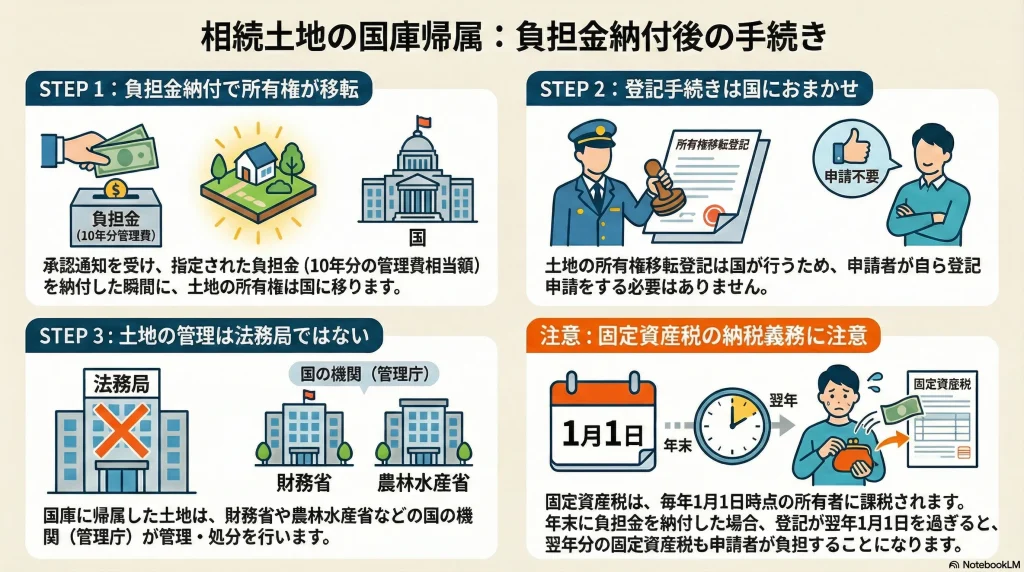 相続土地の国庫帰属：負担金納付後の手続き