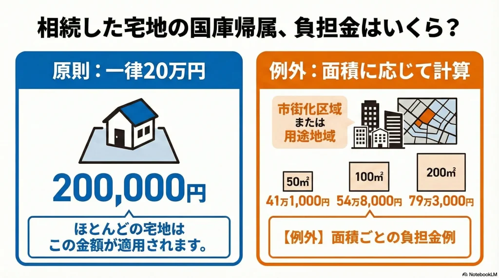相続した宅地の国庫帰属、負担金はいくら?