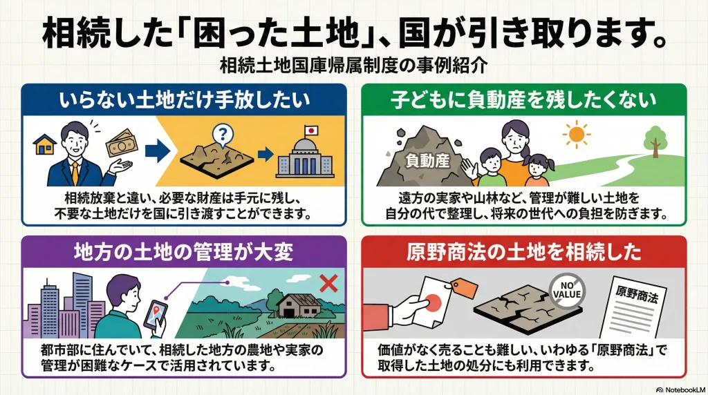 相続した「困った土地」、国が引き取ります。相続土地国庫帰属制度の事例紹介