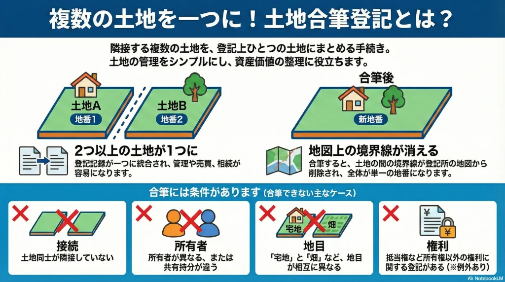複数の土地を一つに!土地合筆登記とは?