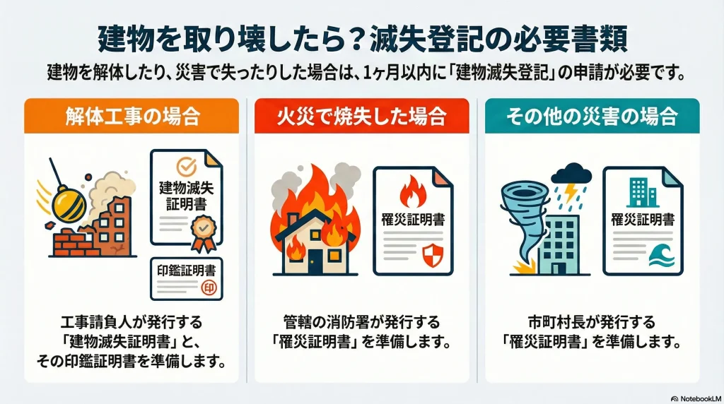 建物を取り壊したら？滅失登記の必要書類