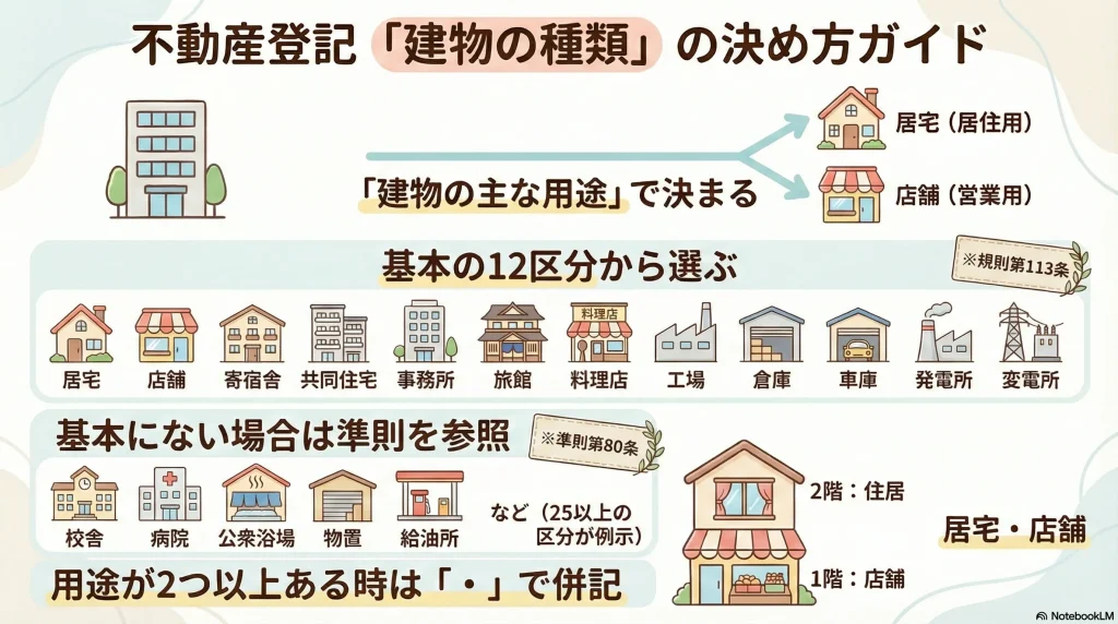 不動産登記「建物の種類」の決め方ガイド