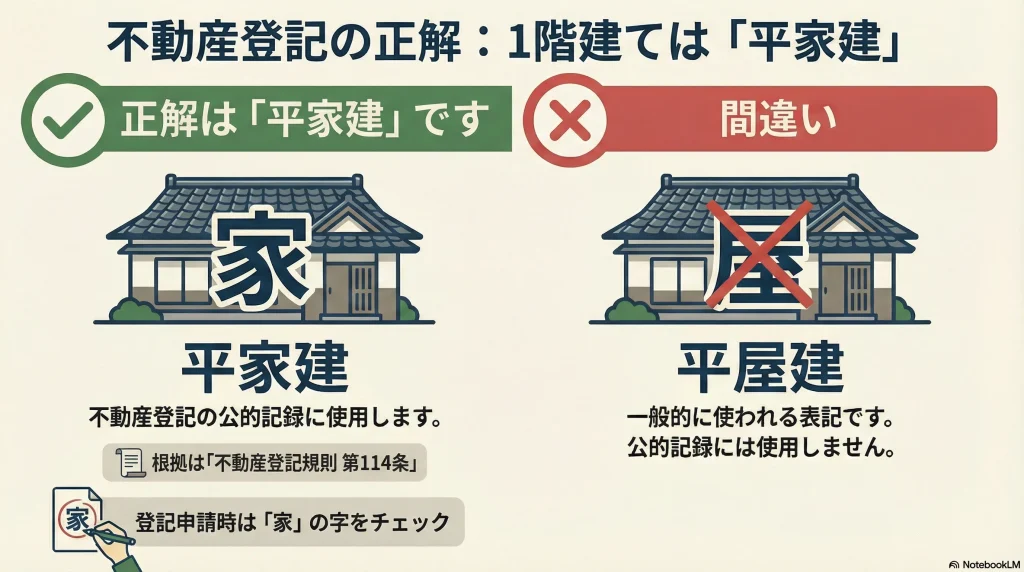 不動産登記の正解：１階建ては「平家建」