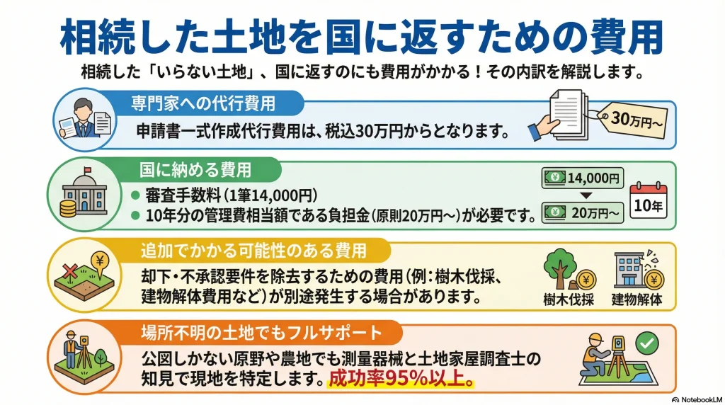 相続した土地を国に返すための費用