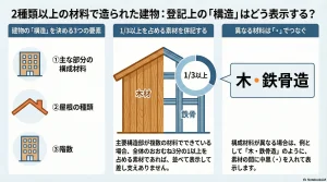 ２種類以上の材料で造られた建物：登記上の「構造」はどう表示する？