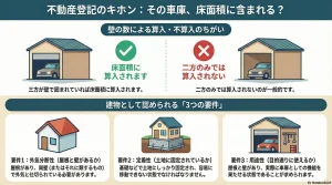 不動産登記のキホン：その車庫、床面積に含まれる？