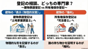 登記の相談、どっちの専門家？～建物表題登記vs所有権保存登記～