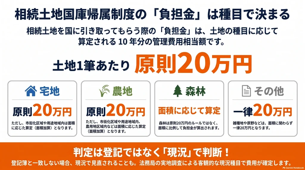 相続土地国庫帰属制度の「負担金」は種目で決まる